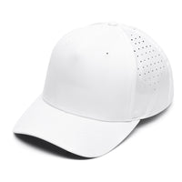 white, Custom performance hat, Melin, Melin equivalent, curved performance, custom curved performance, performance curved custom, no minimums, custom golf hat, custom running hat,