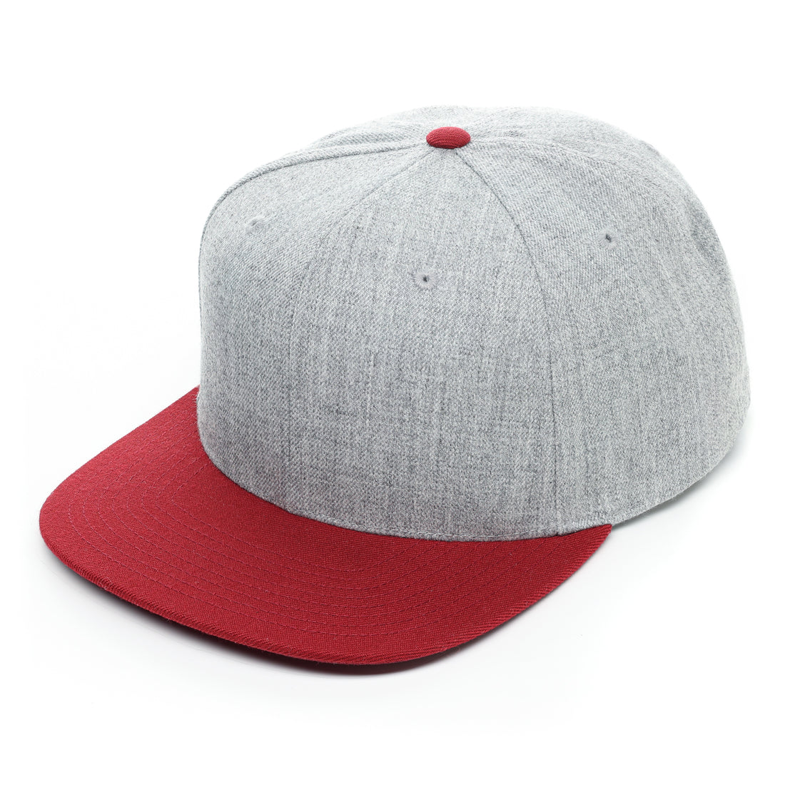 Richardson 510, Classic Flat Bill Trucker Hat, Snap back,Heather Gray, Custom Branded, Custom design hat, red, heather gray and red, heather grey and red.