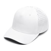 white, Custom performance hat, Melin, Melin equivalent, curved performance, custom curved performance, performance curved custom, no minimums, custom golf hat, custom running hat, 